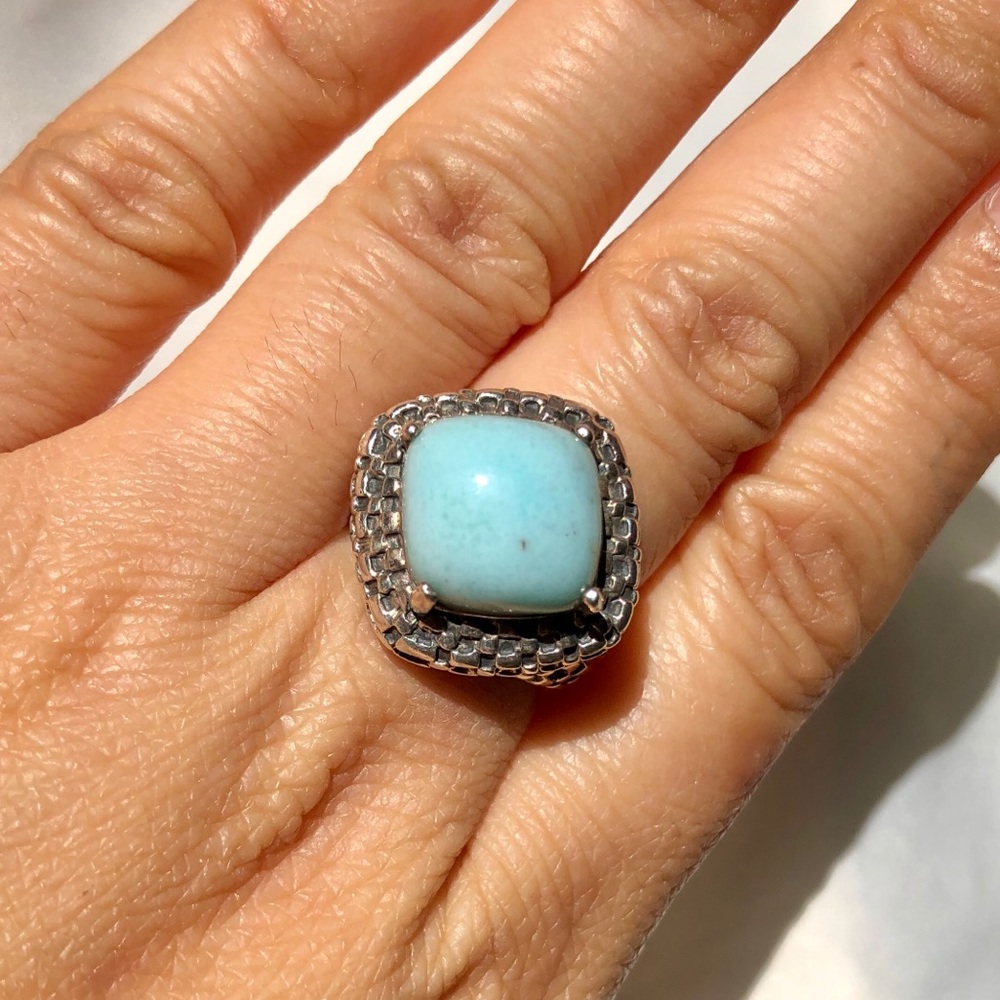 ANTIQUE GEMSTONE STERLING RING SIZE 6